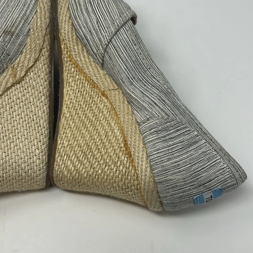 Toms Espadrille Wedged Heel Open Toe Shoes Size 7